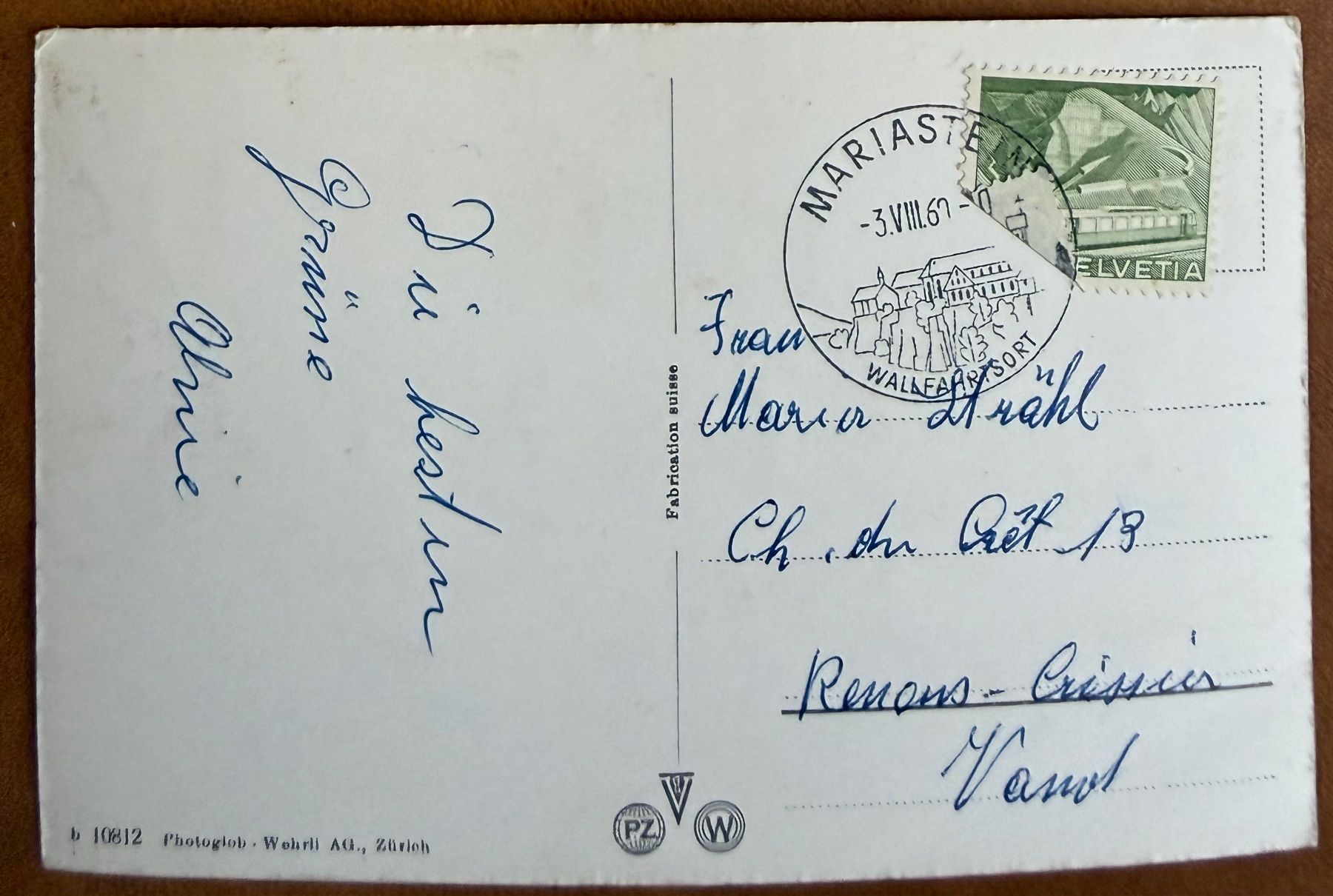 Ansichtskarten: Mariastein 1960 – Gebraucht aus Lutry von Ediego 1