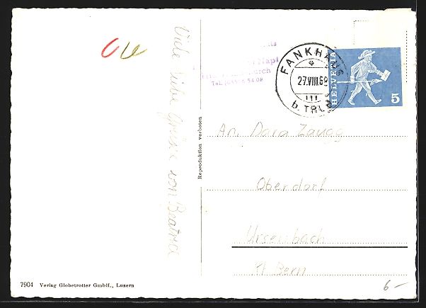 Cartoline postali: AK Trub /Emmental, Hotel Napf, 1968 – Usato da Berlin venduto da bartko-reher 1