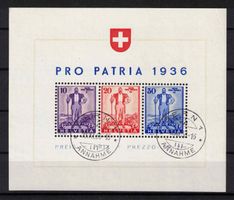1936 Pro Patria Wehranleihe Block W8 ʘ "30.XI.36"