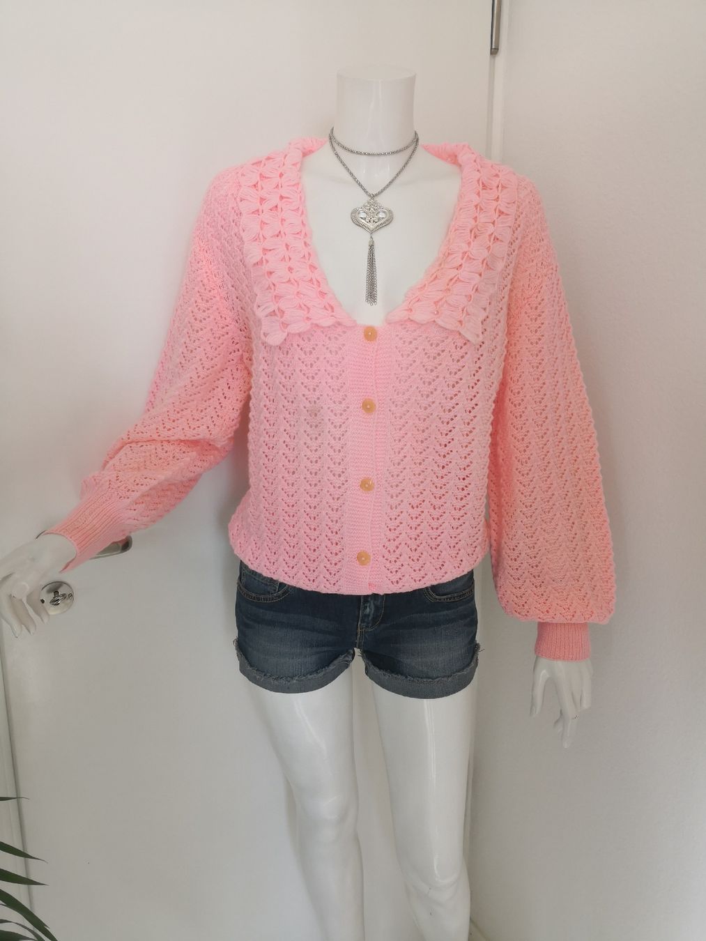 Jacken: 🤩HANDGEMACHTE STRICK-JACKE ROSA – Neu (gemäss Beschreibung) aus Olten von Naja-Twins-Twins 2