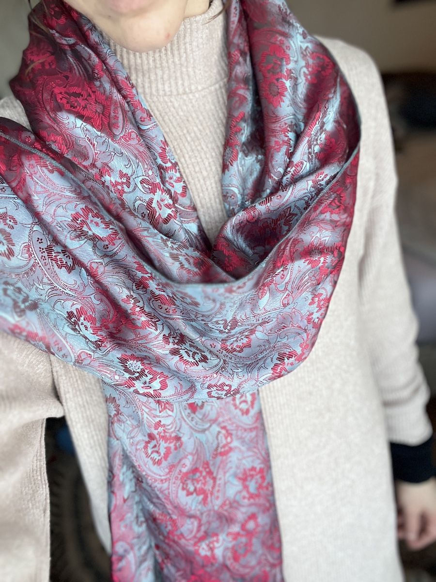 Foulard & Sciarpe: Edler Seidenschal in blau-rot – Usato da Zürich venduto da sheijla 3