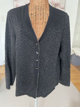 St. Georges Strickjacke, schwarz-Glitzer, 40