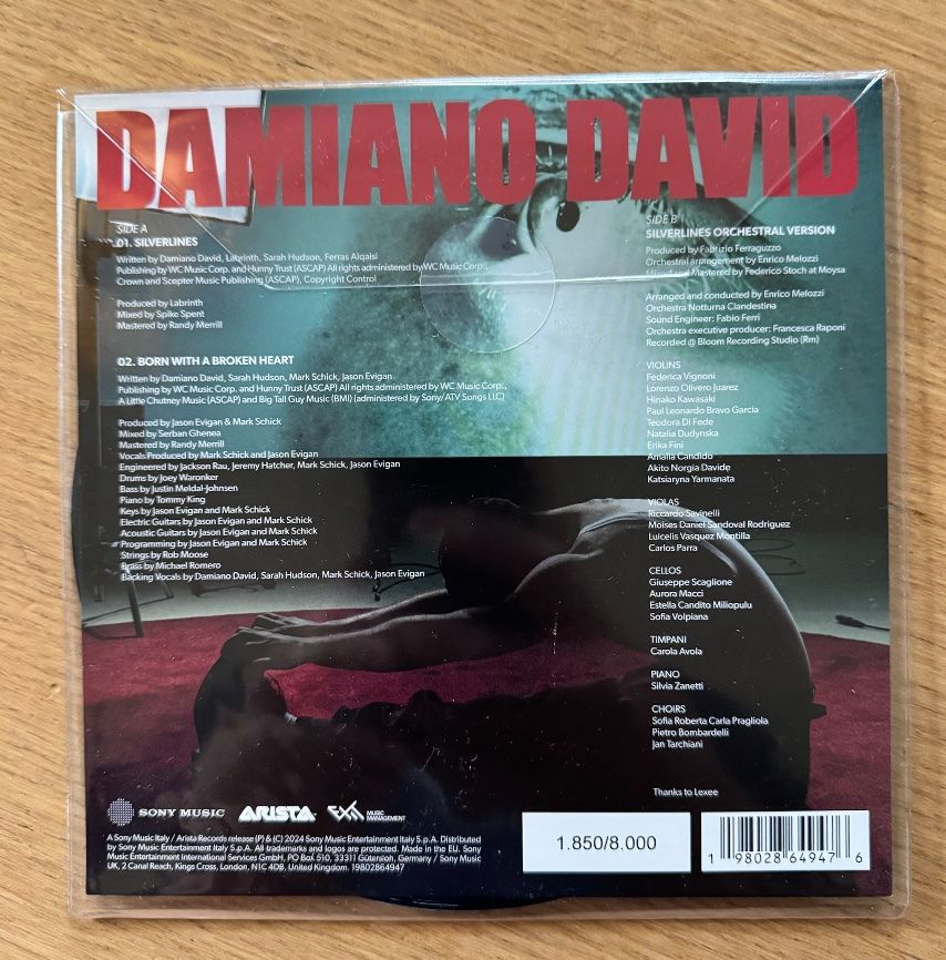 Dischi in vinile: Damiano David Édition Limitée et Numérotée – Usato da Lausanne venduto da davzic 1