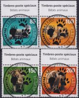 2017, Nr.1624-1627 Tierbabys mit Ersttags-Voll-Stempel +TABS