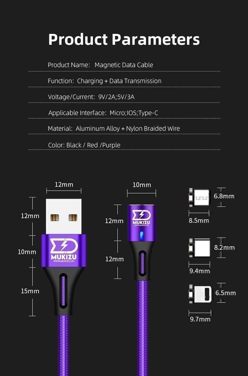Cavi: Câble Magnétique 2m - 3en1 - Fast Charge – Nuovo e nell'imballaggio originale da Geneve venduto da Mukizu 4