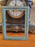 Gusseisen Bilderrahmen 20 cm Jugendstil Stil blau