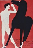 PFERD UND MENSCH EXPO ZUERICH 1956 Original Plakat