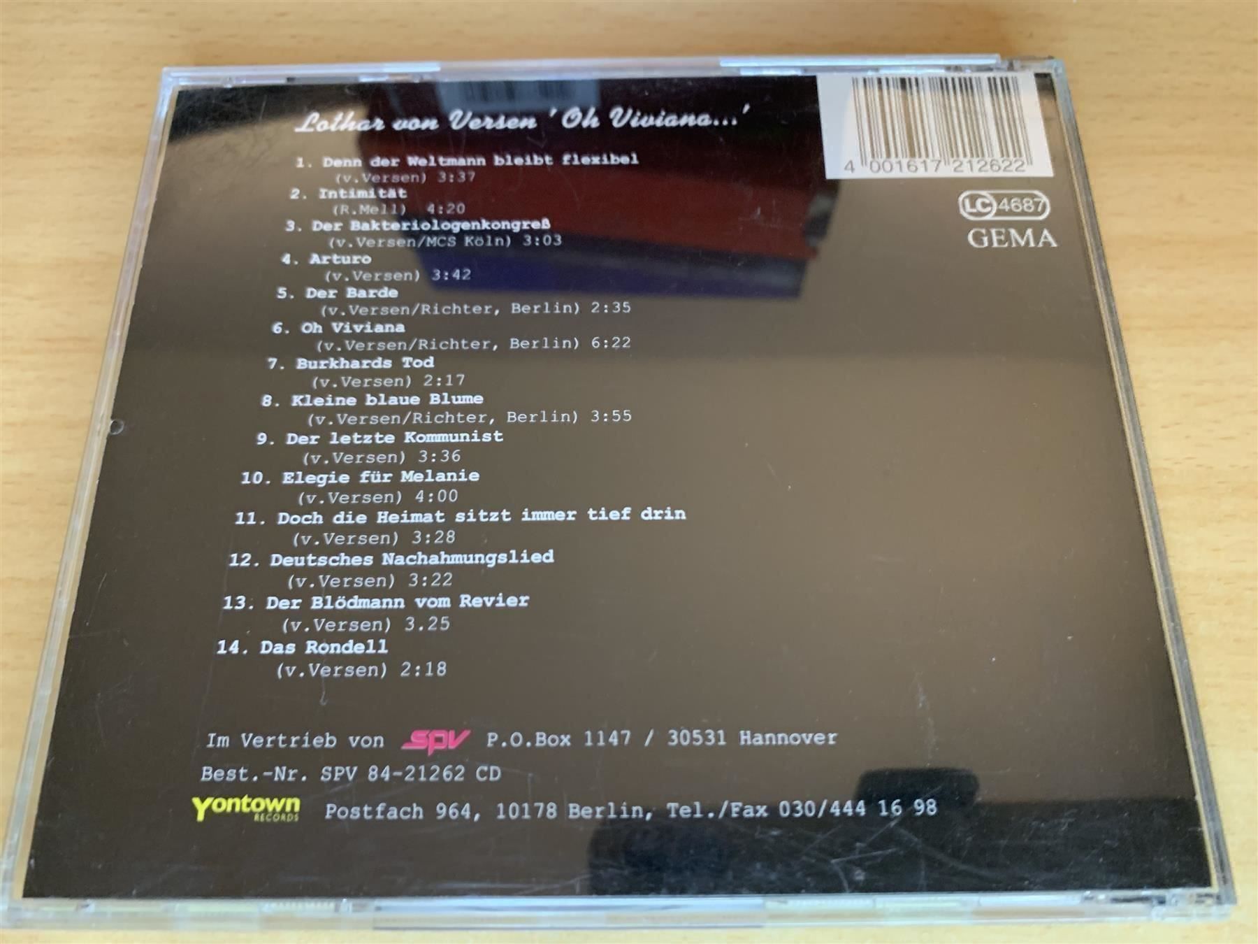 CD: Lothar von Versen - Oh Viviana – Usato da Rikon im Tösstal venduto da Alpenmutz 1