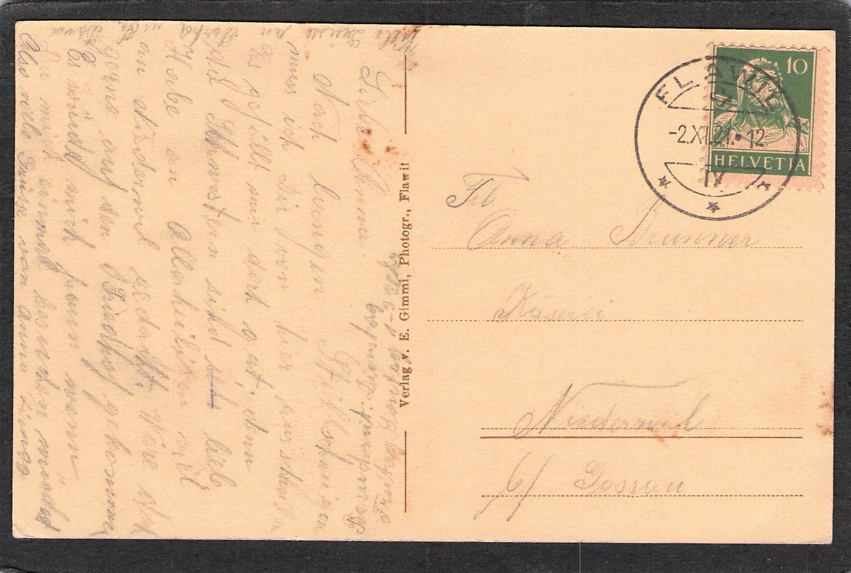 Cartoline postali: ^Flawil Krankenhaus , 1921 – Usato da Reichenburg venduto da Pipo-67 1