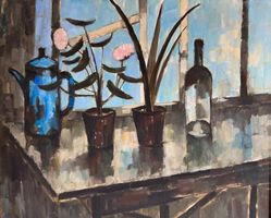 Original Schweden Ölgemälde Lennart Andersson „Midcentury“
