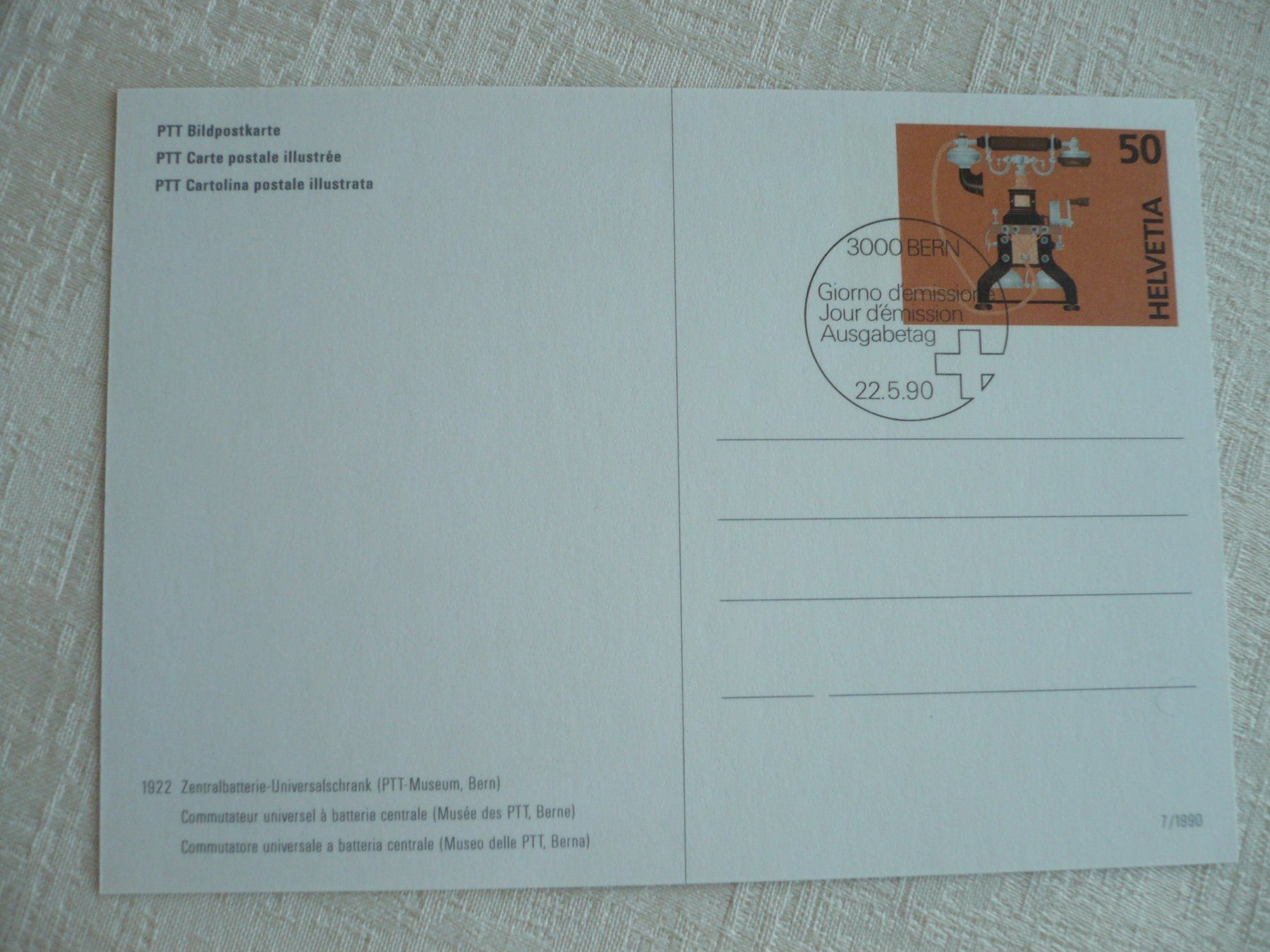 Alle Briefmarken: 1990 Bildpostkarte 7 ET – Gebraucht aus Zürich von saltandpepper008 1