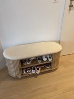 Sitzbank Rollläden beige/Eiche natur