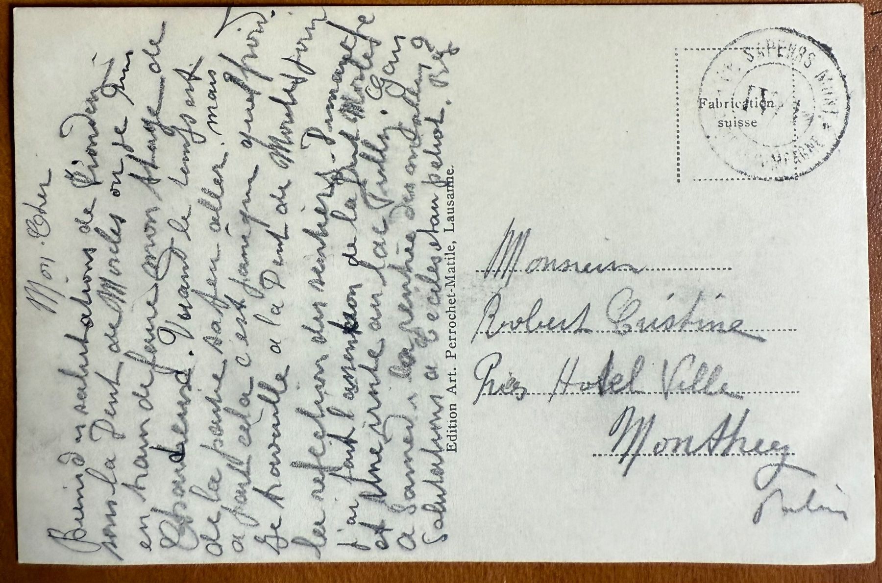 Cartoline postali: Morcles - Massif de la Dent de Morcles - 1930 env. – Usato da Lutry venduto da Ediego 1
