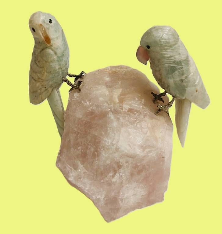 Statuette: 2 Vögel auf und aus Halbedelstein – Usato da Rheineck venduto da han_c85z 2