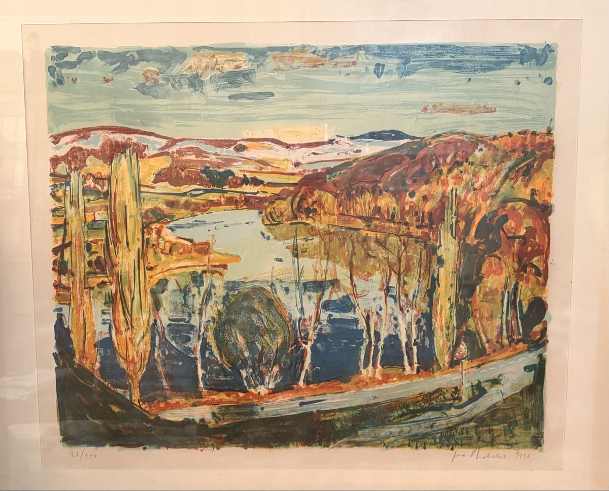 Grafica & Litografie: Original Lithographie, handsigniert, Herbstlandschaft, Top! – Usato da Zürich venduto da ofk_mvr6