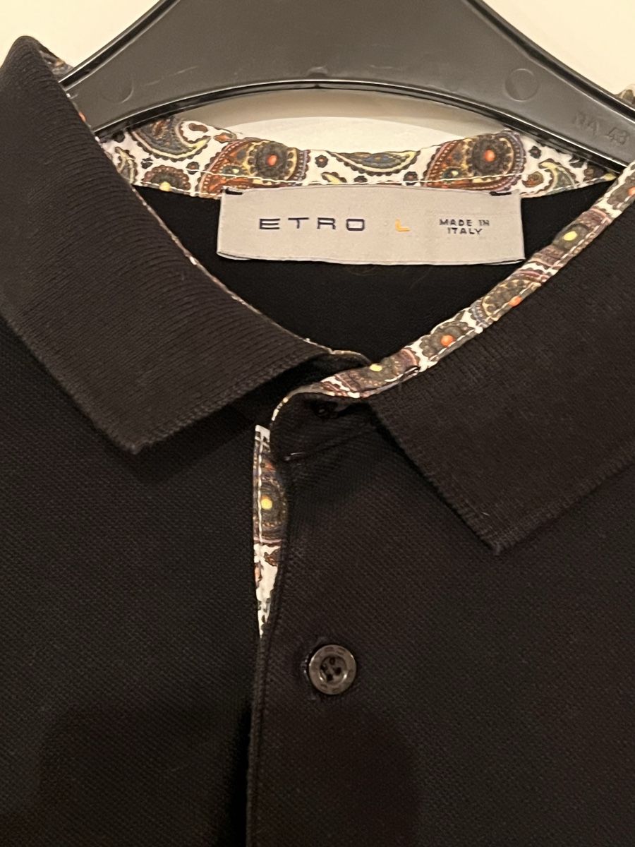 Etro Polo-Shirts: ETRO Polohemd schwarz Langarm, Grösse L – Neu (gemäss Beschreibung) aus Winterthur von ChicMarkt 1