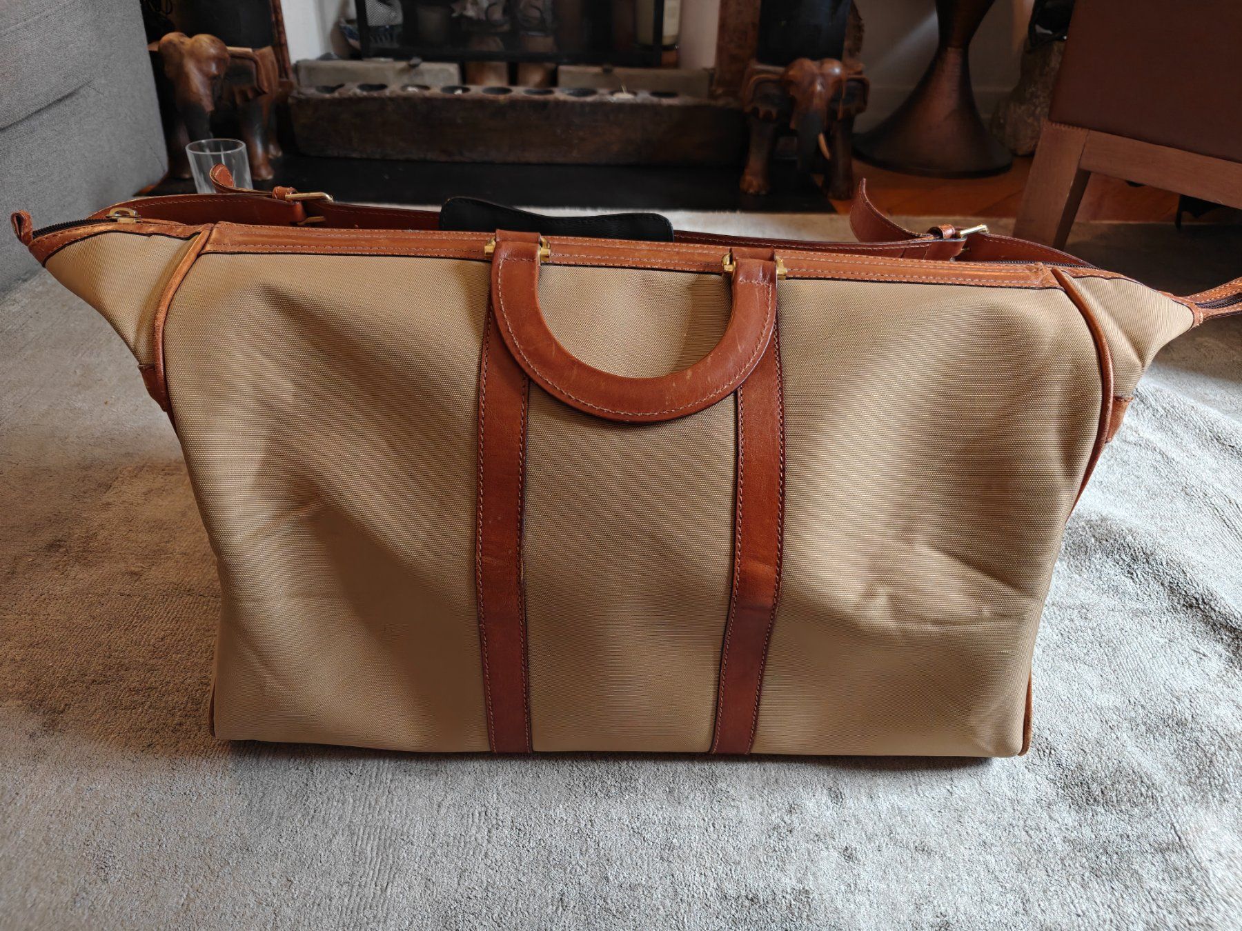 Lanvin Borse: Lanvin weekender tote travel bag zip pockets leather handles – Usato da Geneve venduto da readycat 3