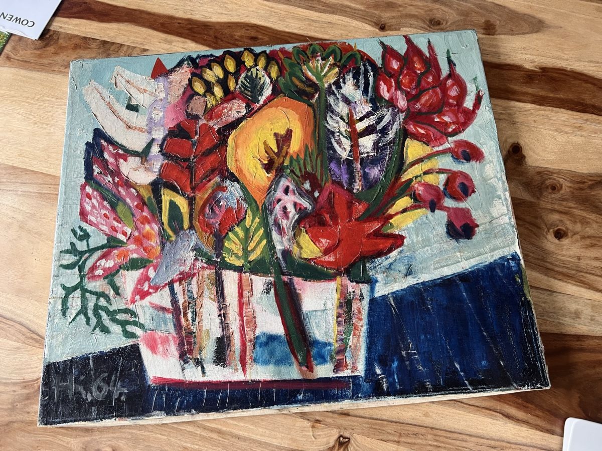 Dipinti: Original Ölgemälde "Blumenschiff" | Hilde Löffler-Wolf 1964 – Usato da Kloten venduto da Django008
