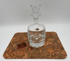 Glaskaraffe Whisky, Glaszapfen gerillt mundgeblasen massiv