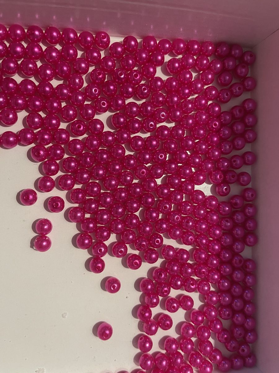 Perlen (unechte): Plastik Perlen Pink – Neu (gemäss Beschreibung) aus Schlieren von Flamingo_blume