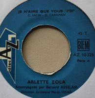 Vinyl-Single Arlette Zola - je n'aime que vous