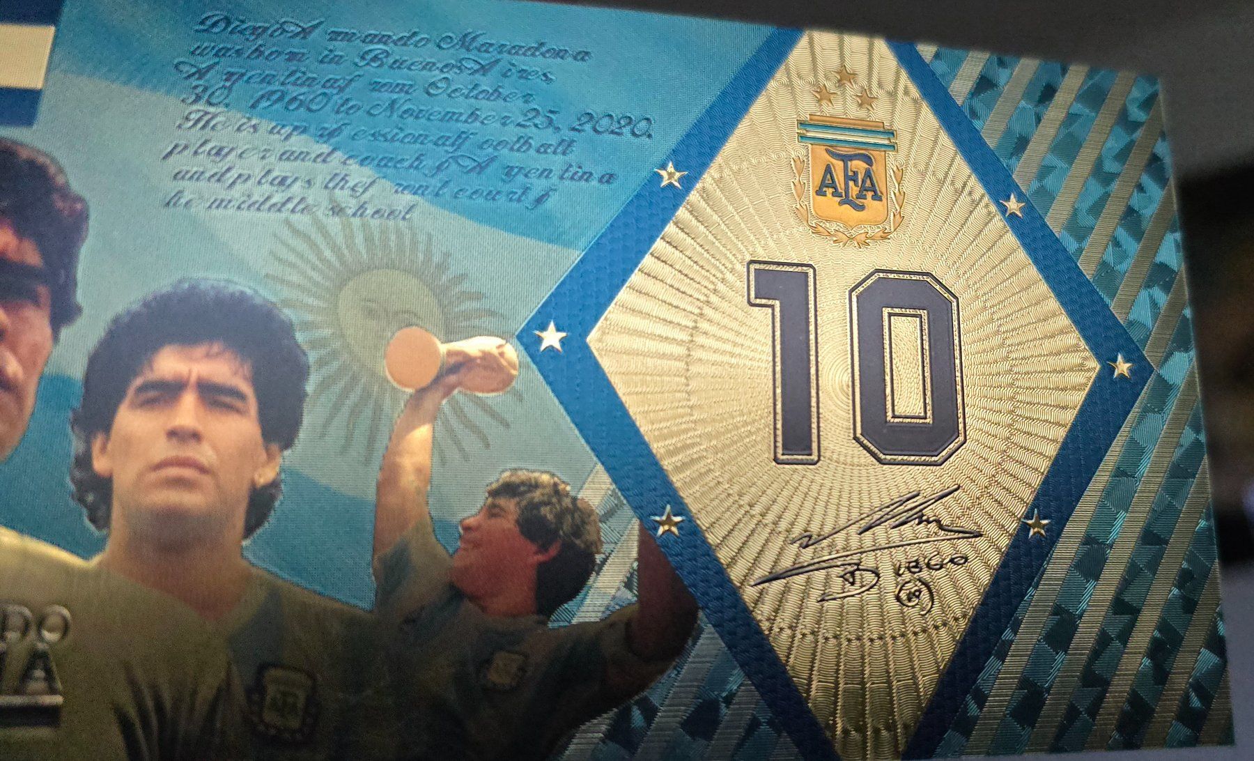 Banconote: Diego Maradona - Gedenkbanknote – Usato da Rotkreuz venduto da Titotesla 3