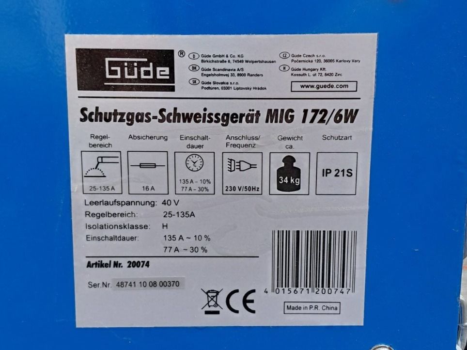 Güde MIG/MAG Schweissgerät 127/6W | Kaufen auf Ricardo