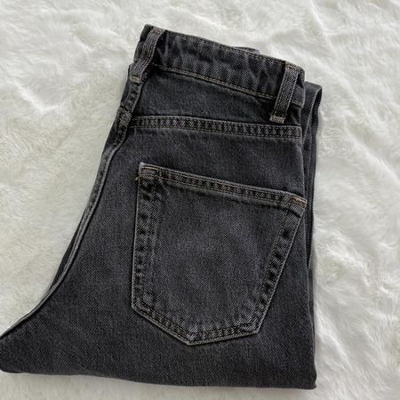 Topshop Mom Jeans, Gr. W24/L28, Dunkelgrau, neuwertig