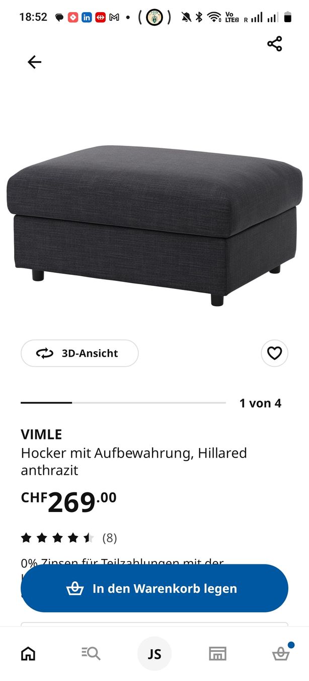 Divani: Ecksofa von IKEA in grau mit Stauraum – Usato da Zürich venduto da jan_78ld 3