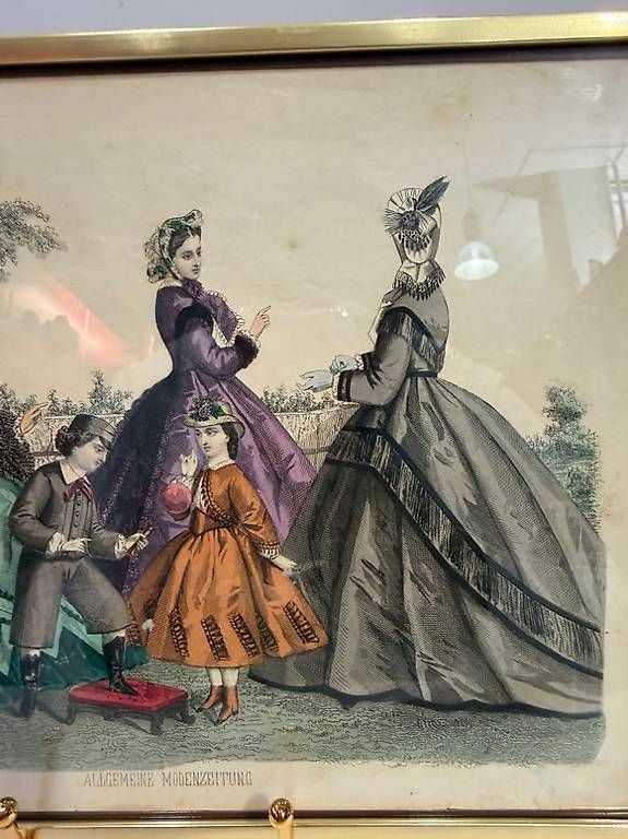 Grafica & Litografie: Original Mode-Stich "Allgemeine Modenzeitung" von 1864 – Usato da Obernau venduto da Arche_Noah_Brocki 2