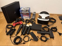 PS4 Pro 1TB + PSVR + 12 Games & viel Zubehör