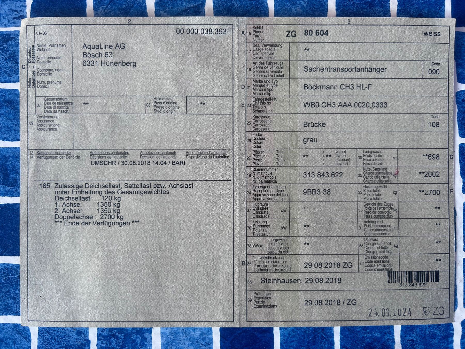 Böckmann Rimorchi: Sachentransportanhänger Böckmann – Usato da Hünenberg venduto da Billi68 3