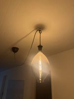 2 Hängelampen mit LED Leuchtmittel Glas schwarz