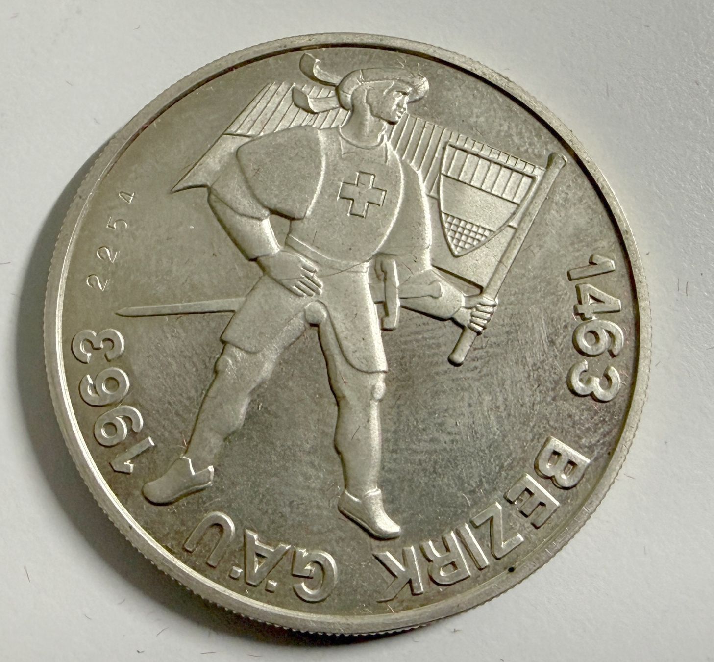 Medaillen: Medaille 1463 Bezirk Gäu 1963 - Stand Solothurn – Gebraucht aus Samedan von Gischpel25