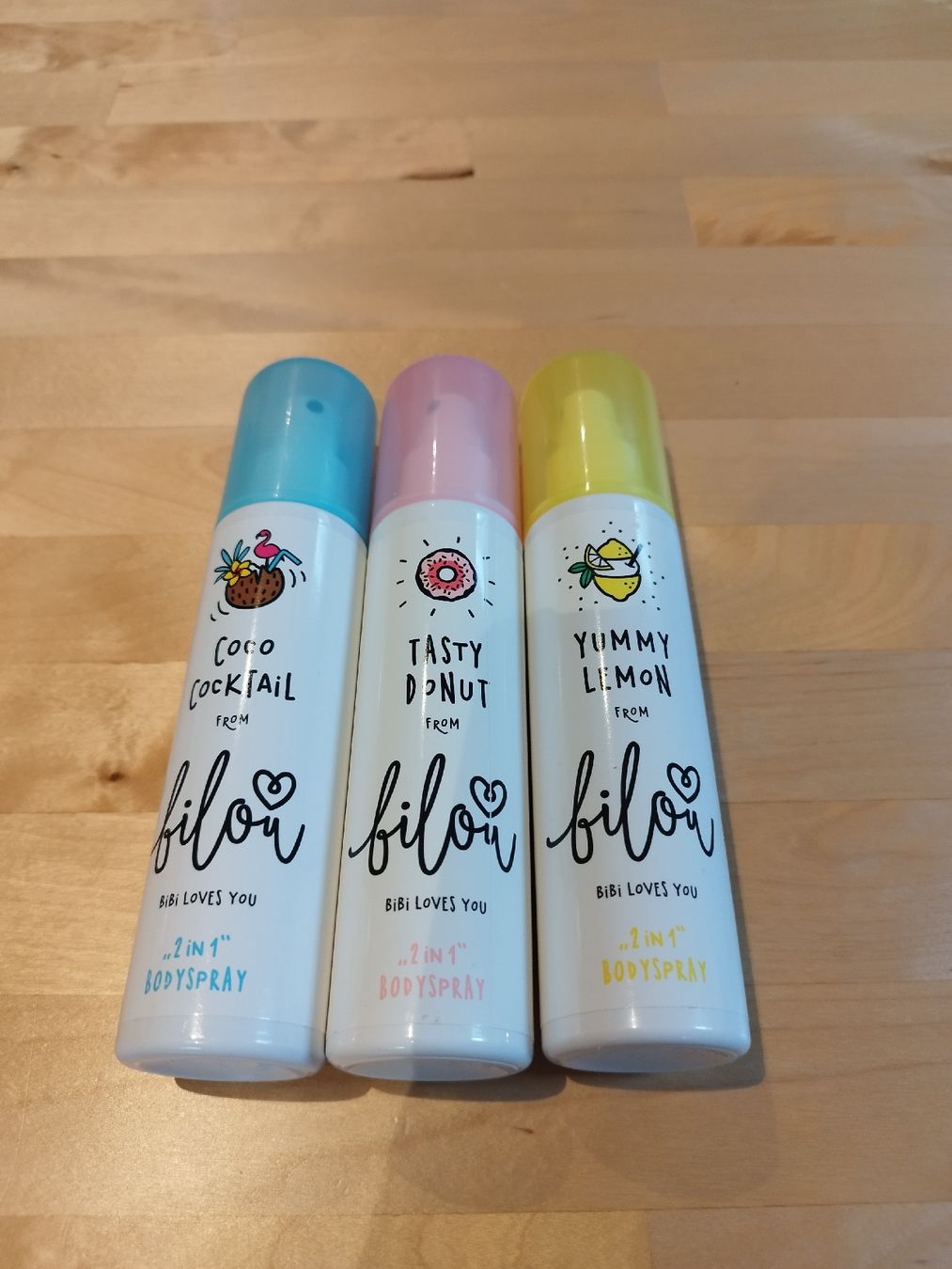 Parfum & Eau de Toilette: 3 Bilou Bodysprays / Körperspray: Lemon, Donut & Coco Duft – Gebraucht aus Bremgarten AG von Annikaouh