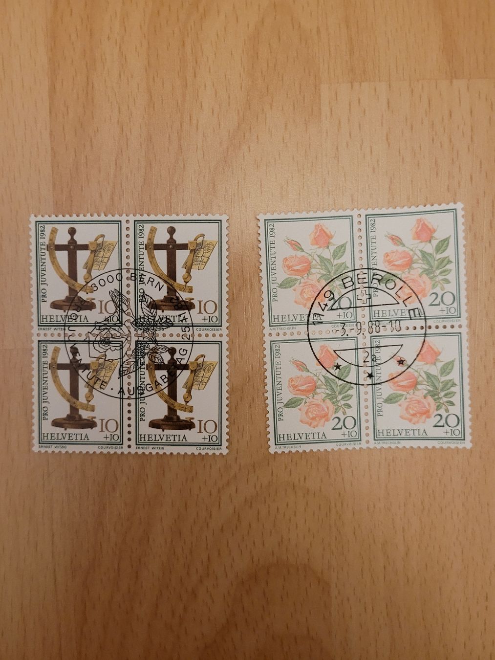 Tutti i francobolli: Briefmarken Helvetia 4er Block – Usato da Inwil venduto da Flower2325