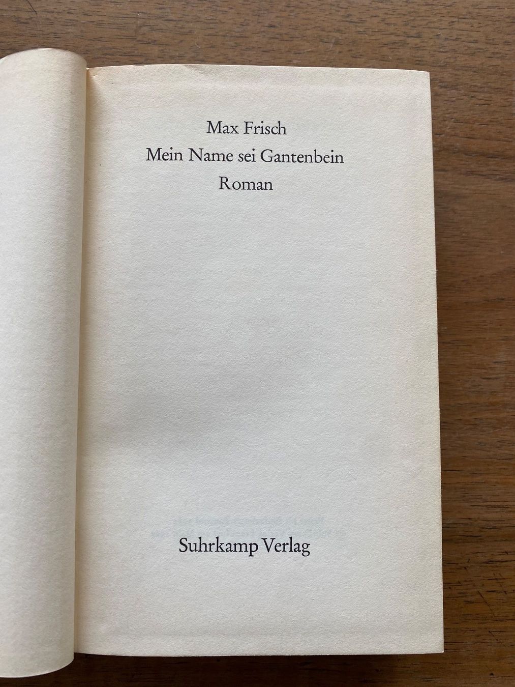 Libri: Max Frisch: Gantenbein – Usato da Zürich venduto da 2013tg 1