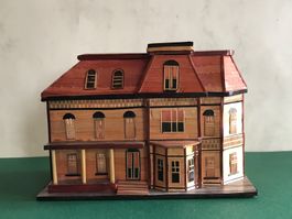 Miniatur Haus Villa Herrschaftshaus Strohintarsien