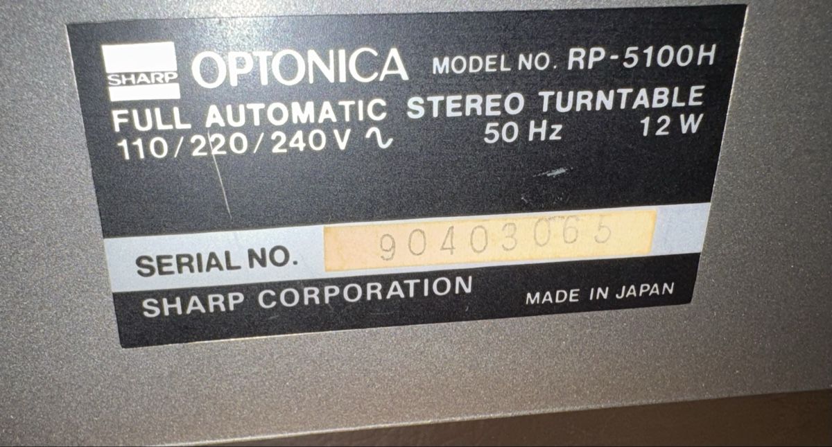 Sharp Giradischi: Plattenspieler Sharp Optonica RP-5100H – Usato da Hochdorf venduto da Antonio1 1