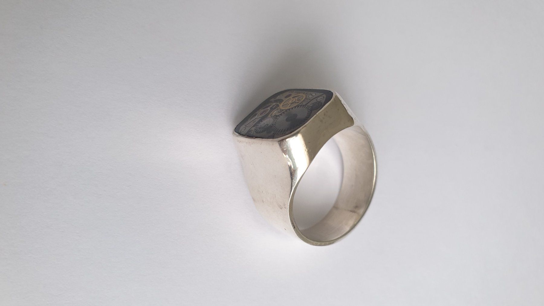 Anelli: Silberring mit mechanischen Uhrwerk hand made – Usato da Wettingen venduto da Hc41 1