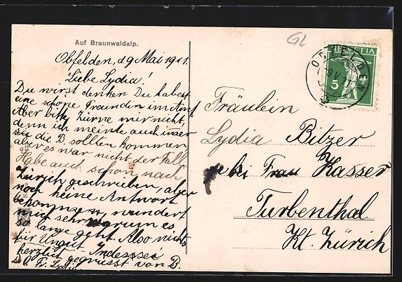 Cartoline postali: Auf der Braunwaldalp, Bergbauern mit B – Usato da Berlin venduto da bartko-reher 1