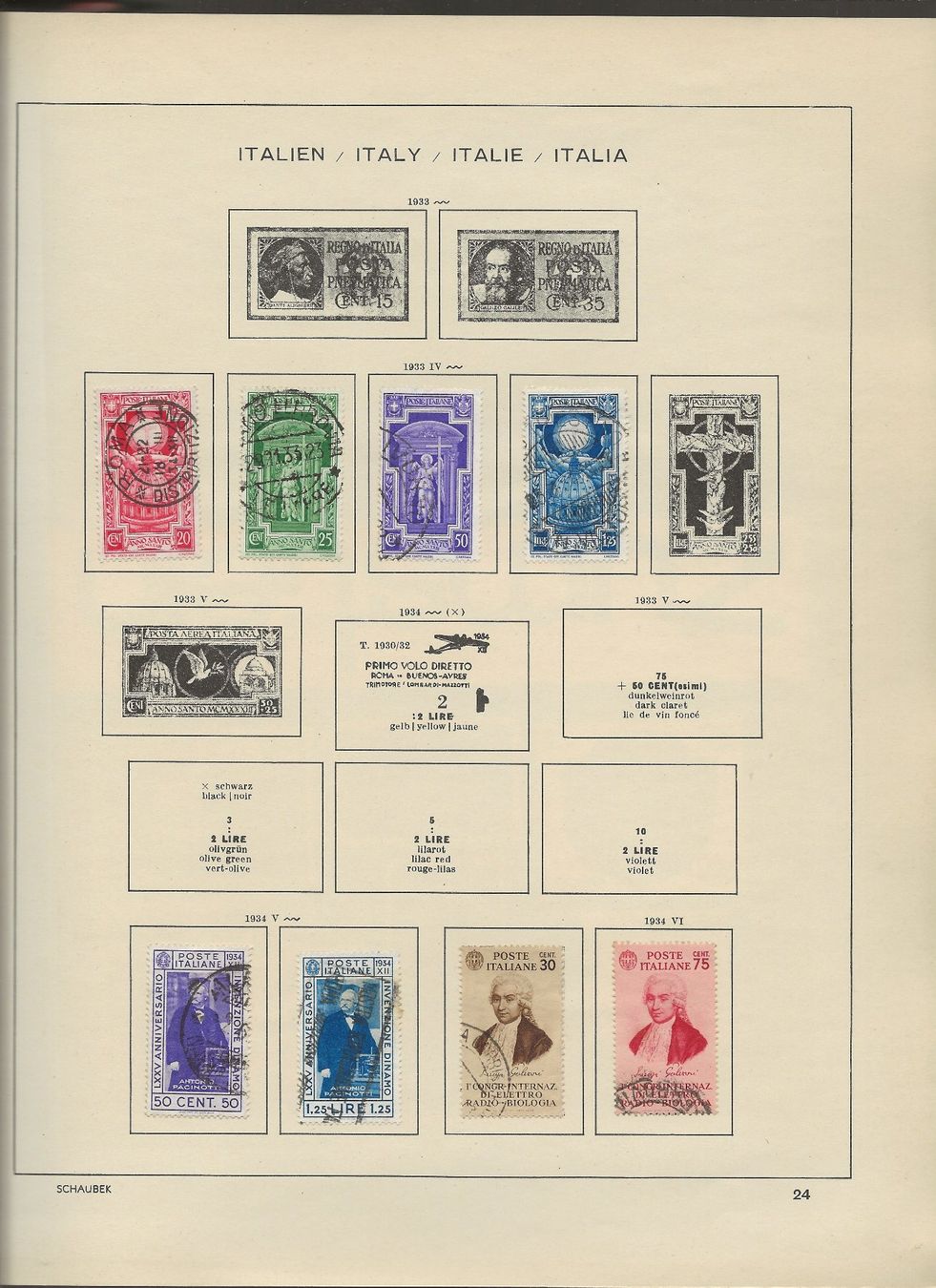 Alle Briefmarken: Marken Italien 1930 bis 1934 – Gebraucht aus Au ZH von xelagreb01 7