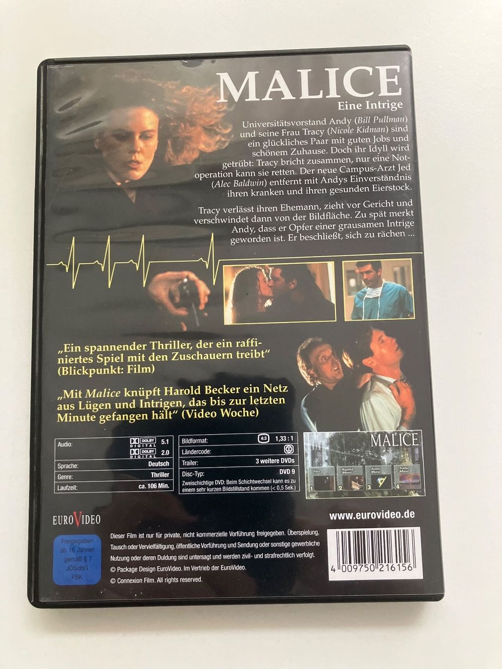 Tous les DVDs: Malice - Eine Intrige (DVD) Baldwin, Kidman, Pullman – D'occasion à Arbon par HelFer01 1