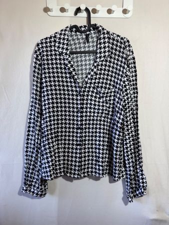 Bluse mit Hahnentrittmuster von Amisu Gr. S