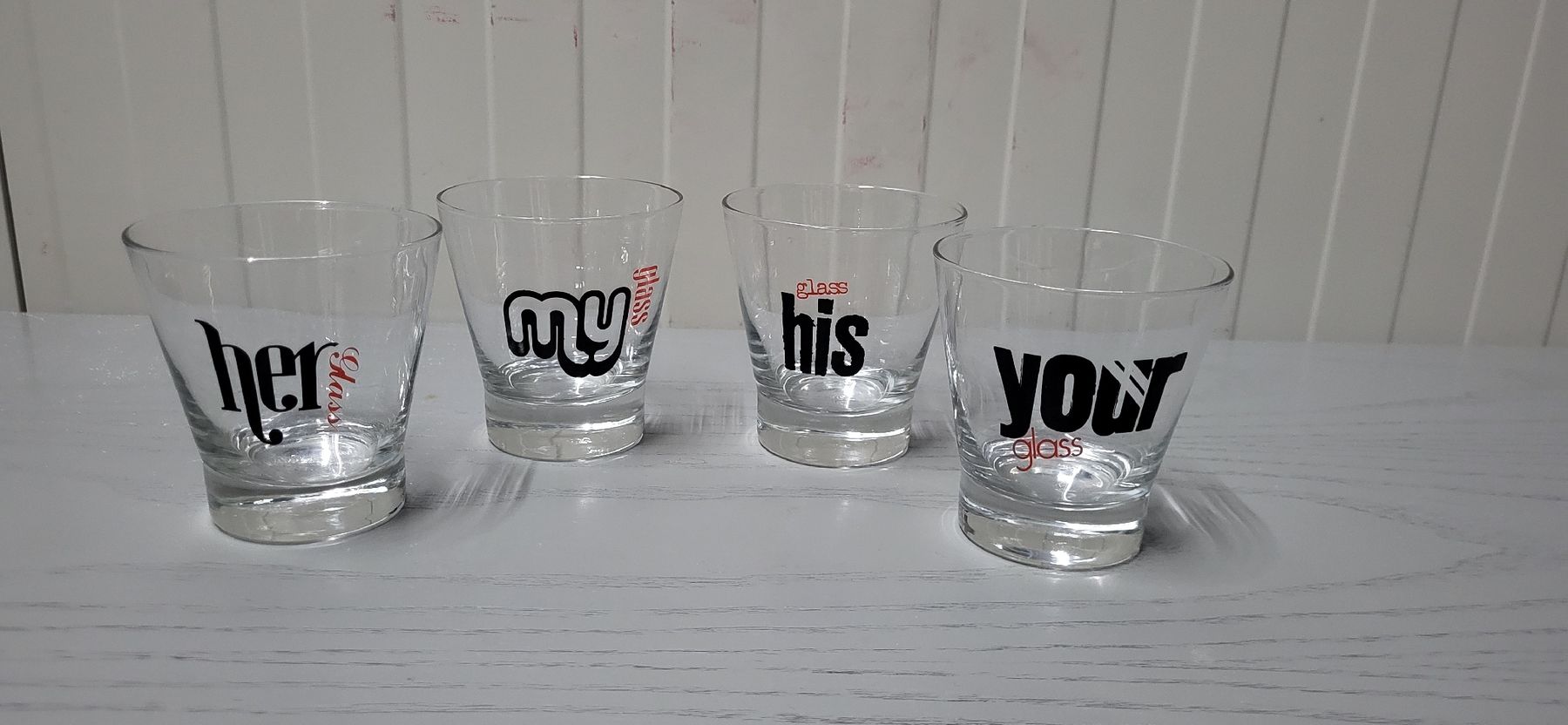 Bicchieri: 8er Set "His, Her, My, Your Glass", Gläser – Nuovo (secondo la descrizione) da Figino venduto da mayam63 1