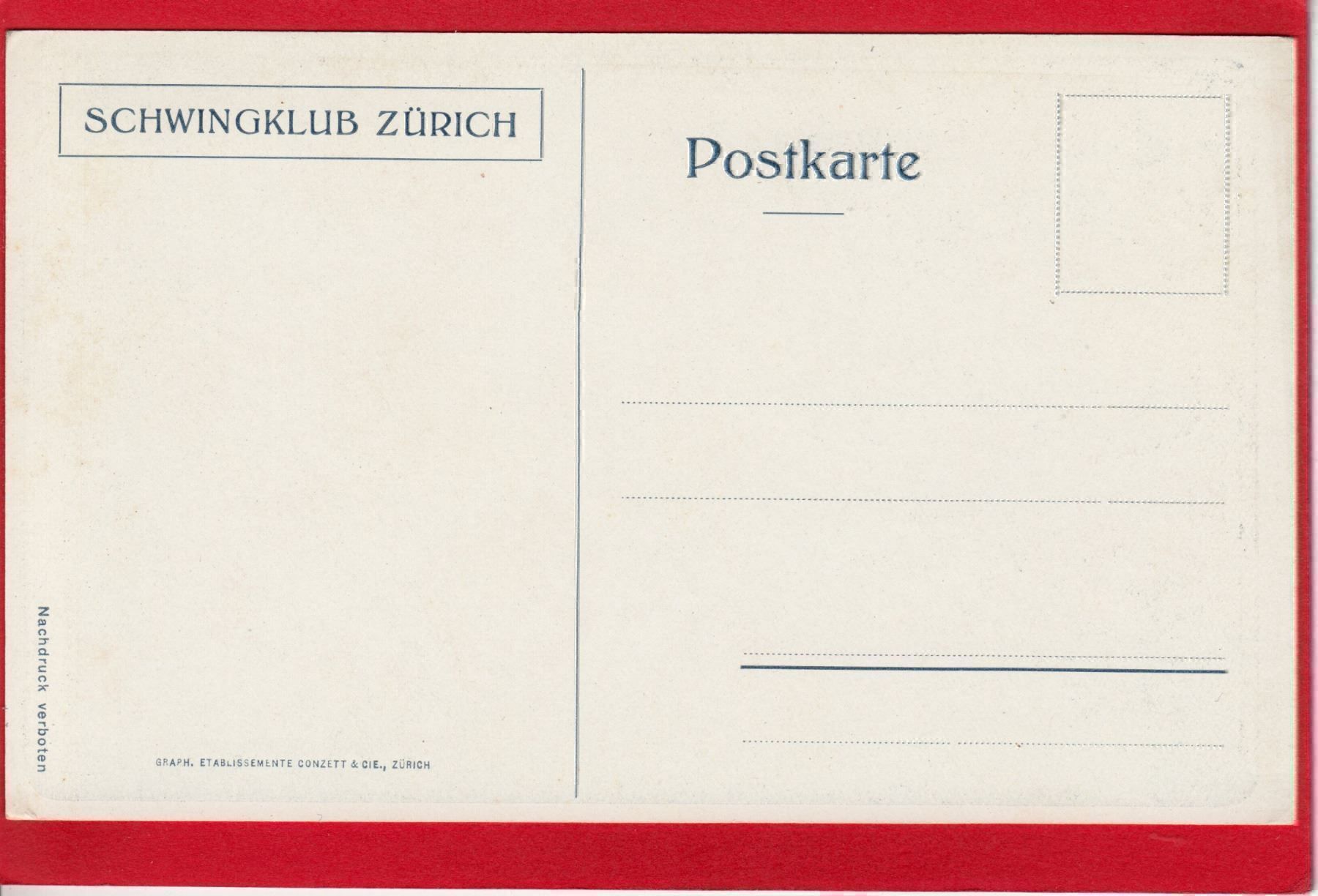 Cartoline postali: AK SCHWINGKLUB ZÜRICH – Usato da Grüningen venduto da Kartensammler 1