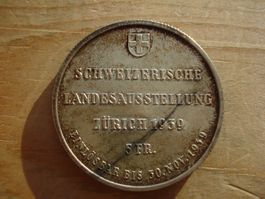 (S) 5 Franken Lande. 1939 UNZ-