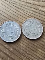 2x Schweiz 5 Franken 1937 B Silbermünzen guter Zustand