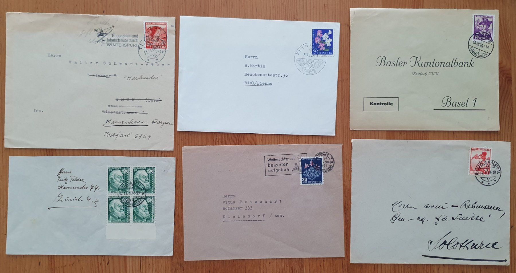 Tutti i francobolli: Pro Juventute: 40 verschiedene Briefe (2)  Siehe Scan – Usato da Dällikon venduto da Minita 5