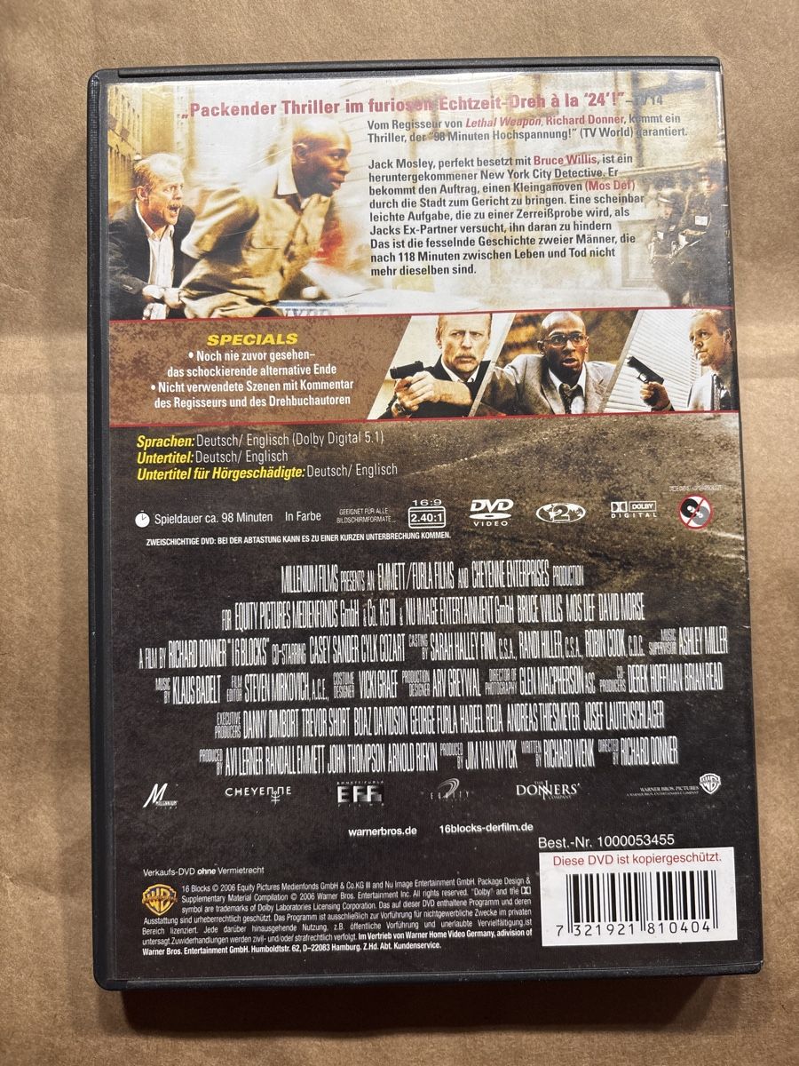 Tutti i DVDs: 16 Blocks – Usato da Ruswil venduto da Slivio_ 1